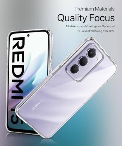 Image of WOW IMAGINE Transparent Back Cover Case for Mi Redmi 15 5G | Raised Bumps for Full Device & Camera Protection Shockproof TPU Silicone Back Case Mobile Cover - Transparent