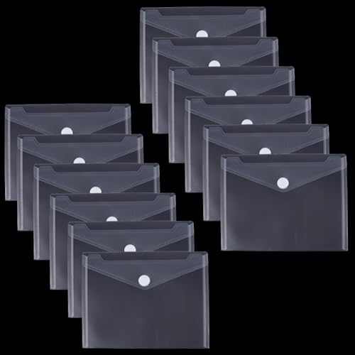 Sac plastique transparent a bouton 23x18 cm lot de 12 livrets et documents