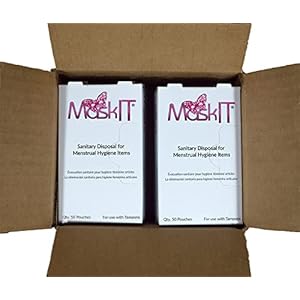 Refill Case of MaskIT Tampon Disposal Bags – 6 Refill Boxes of 50 Tampon Disposal Bags – MaskIT Wall Mounted Dispenser Refill