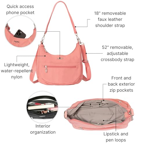 Image of Baggallini Modern Pocket Half Moon 11 inchx10.5 inch Shoulder Women W /Replaceable Straps Converts to Crossbody Bag