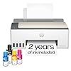 HP Smart Tank 5000 Wireless All-in-One Ink Tank Printer, Scanner, Copier with 2 Years of Ink Included, Best-for-Home, Cartridge-Free, Refillable, AI-Enabled, an EcoTank Alternative (5D1B6A)