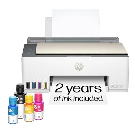 HP Smart Tank 5000 Wireless All-in-One Ink Tank Printer, Scanner, Copier with 2 Years of Ink Included, Best-for-Home, Cartridge-Free, Refillable and AI-Enabled. (5D1B6A)