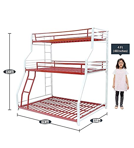 Image of Double Metal Bunk Bed Without Storage -(Glossy Multi)