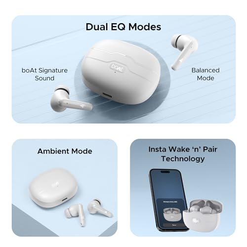Image of Boat Airdopes Unity ANC TWS in Ear Earbuds with Up to 50 Hours Total Playback, ANC Upto 32 dB, Dual Mics with ENx Tech, IPX5 Rating, IWP Tech and ASAP Charge(Grey)