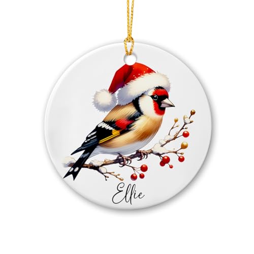 Adorno de cerámica de jilguero personalizado, adorno de Navidad para amantes de los pájaros, adorno de Navidad 2025, regalos de recuerdo de jilguero para mujeres, hombres, amigos, adorno personalizado Adorno de cerámica de jilguero personalizado, adorno de Navidad para amantes de los pájaros, adorno de Navidad 2025, regalos de recuerdo de jilguero para mujeres, hombres, amigos, adorno personalizado