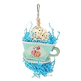 YolieraArt Jouet à suspendre pour cage à oiseaux - Pour perruches, calopsittes, conures et perruches - Bleu