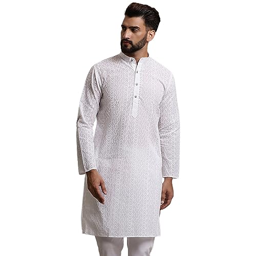 Image of SOJANYA Elegant Pastel Color Embellished Kurta for Men | Minimal Embroidery Festive & Ethnic Wear