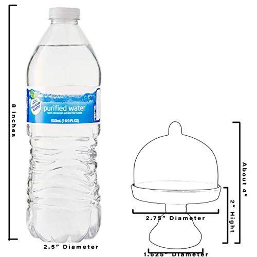 12 Pieces 4“ H X 2.75“ W Cake Plate Stand With Dome Cover, Clear, #TOP6