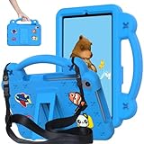 AKABEILA Compatible with Samsung Galaxy Tab A 8.4(2020)/Huawei MatePad T8 8.0(2020)/MediaPad M5 Lite 8/MediaPad M6 8.4(2019) Tablet Case, Shoulder Strap & Stand Handle for Girl Kid Gift Sky Blue