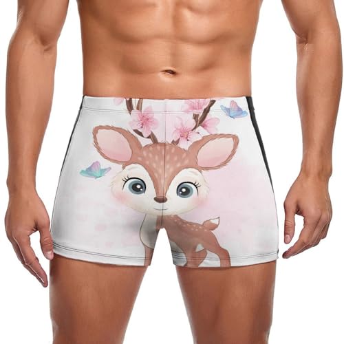 Maillot de bain homme style slip boxer cerf mignon : liberté de mouvement