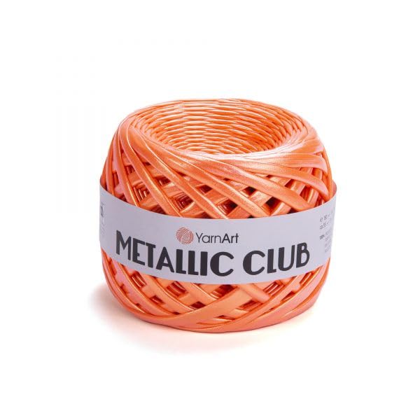 Image of YarnArt Metallic Club Super Bulky T-Shirt Yarn - 100% Polyester, 6.35 oz / 180 gr, 60 yrds / 55 Meters - Shiny Colors for Handbags, Rugs, Chic Night Bags, Crochet (8129)
