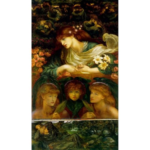 Décoration murale Blessed Damozel 1875-1878 ARTICULOZY grande toile enroulée 76x102