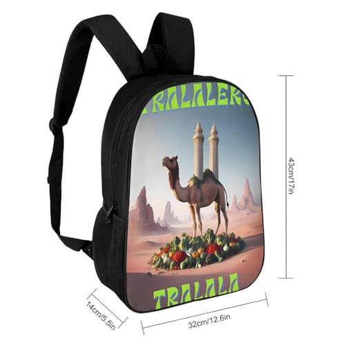 Frigo-Camelo Merch 17 Inch Shoulder Backpack Italian-Brainrot Meme Water Resistant Lightweight Daypack2