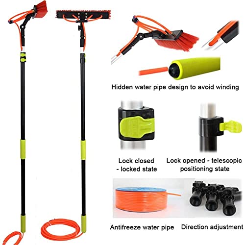 Kit de nettoyage de vitres avec perche alimentée par eau pour lavage extérieur de maison