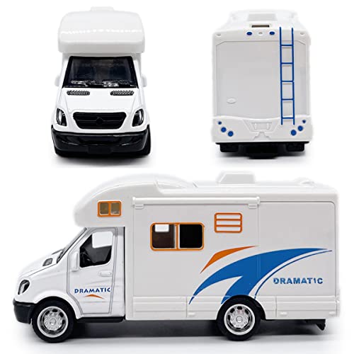 Mini Toy Camper Rv Motorhome Toys For Boys Pull Back Diecast Model Car Recreational Vehicle Adventure With Furniture Roof And Side Door Open Children’s Die-Cast Vehicles Age 4 5 6 Kids Birthday Gifts #TOP2