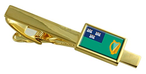Clip de corbata de Irlanda Dublín bandera grabada en oro pasador personalizado para traje de hombre