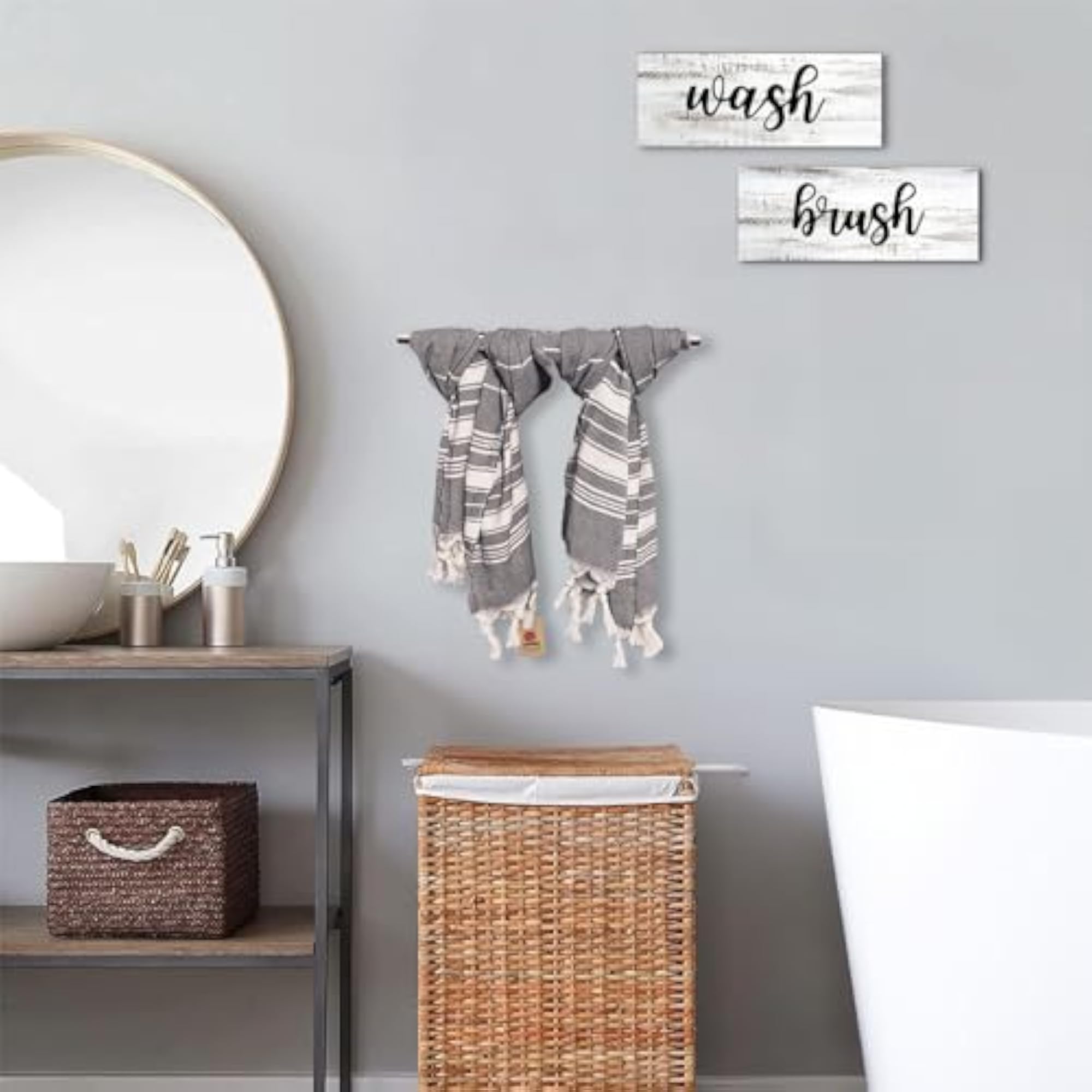 Turkish Hand Towels for Bathroom Set of 2, Cotton