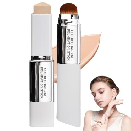 Clarea Fond de Teint 2-en-1 Avec Pinceau Intégré, 2026 Clarea Paris Fond De Teint Stick Coréen, Crème De Recouvrement Hydratante Et Légère, Long Tenue...