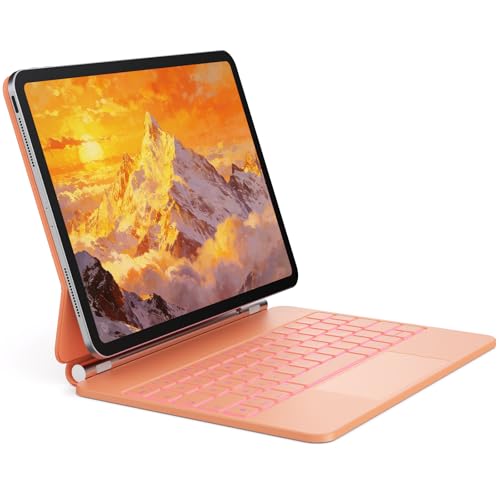 iPad Pro 11 �C���` M5 2025 & M4 2024 ���f���p ���C�L�[�{�[�h�P�[�X �y��JIS���{��z��`���C�����E�}���`�W�F�X�`���[�g���b�N�p�b�h�E7 �F�o�b�N���C�g�E�V���[�g�J�b�g�L�[�E�����X���[�v/�N���@�\�t���` �I�����W