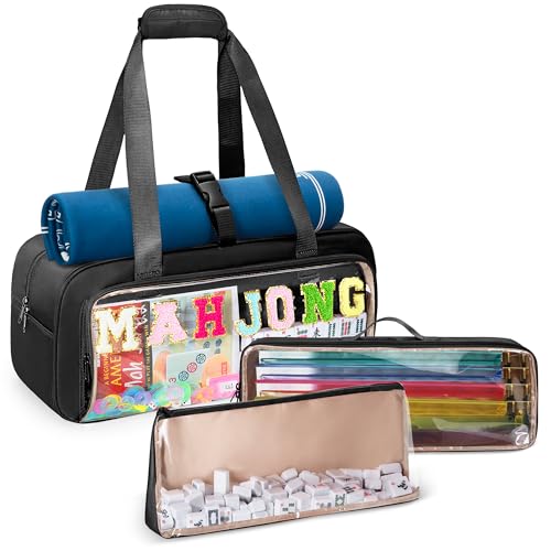 Yarwo 3 PCS Bolsa Mahjong Transparente Juego Americano