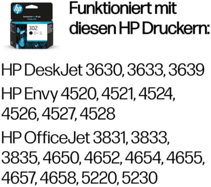 HP 302 (F6U66AE) Original Black Ink Cartridge for HP DeskJet 1110, 213x, 363x, HP Envy 452x, HP OfficeJet 383x, 465x, 52x, Standard - View 4