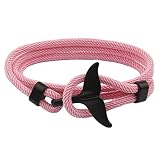 ZHANGWW 2PIC Hot Fashion Handmade Whale Tail Viking Bracelet Charms Navy Blue Rope Braslet for Men Wristband String Adjustband  Homme-A4,21cm
