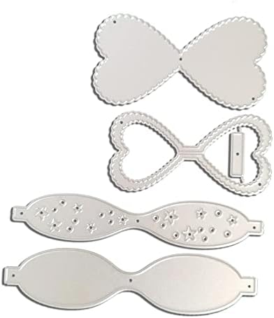 Miniatura 4 de 2 piezas de lazos de metal troquelados, 2 troqueles de corte de lazos, plantillas de papel para tarjetas, manualidades, troqueles de corte de metal,