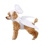 HDKUW Halloween Pet Costume, Angel Halo Wings Heavenly Clothes Set for Small Dogs, Creative Cat Makeover Clothes for Halloween Festival Party Special Events M