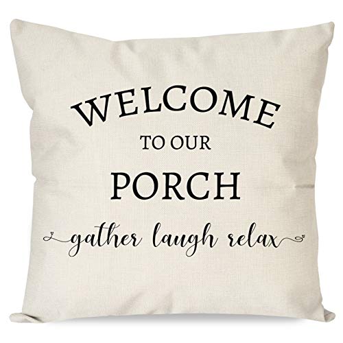 PANDICORN-Country-Farmhouse-Pillow-Covers-18x18-with-Words-Welcome-to-Our-Porch-for-Home-Farmhouse-Decor-Rustic-Black-and-Cream-Welcome-Throw-Pillow-Cases-for-Outdoor-Porch PANDICORN Country Farmhouse Pillow Covers 18×18 with Words Welcome to Our Porch for Home Farmhouse Decor Rustic Black and Cream Welcome Throw Pillow Cases for Outdoor Porch