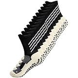 Gogogoal Rutschfeste Sportsocken Herren Damen Grip Slipper Socke Fußball Laufen Radfahren Wandern Yoga Schwarz L 6P