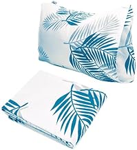 ملاءة سرير بحواف أستك بتصميم استوائي ولون تركواز ومقاس 1 × 2 م مع كيس مخدة واحد مجاني