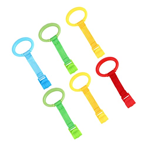 Hohopeti Pull Rings Set 6pcs Stand up Ring Safe Sturdy for Infants Toddler Walking Aid
