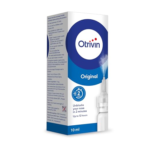 Otrivin 0.1% Metered Dose Nasal Congestion Relief Spray for Adults 10 ml