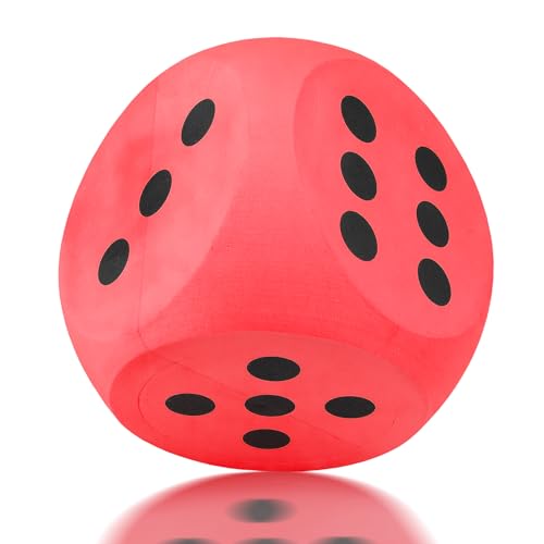 6 Inches Foam Dice,EVA Large Dice Educational Toy,Blank Slate Board Game Jumbo Dice to Get Your Lucky Numbers,Anxiety Relieve Dice for Parties and Gifts(Red)