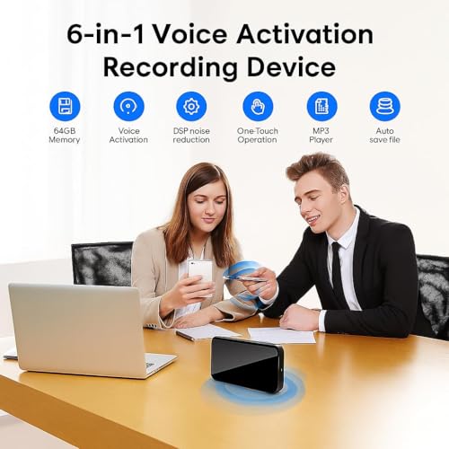 Image of DDLC 64gb Slimmest Mini Digital Voice Activated Audio Recorder Inbuilt Memory with 750 Hours Recording Capacity and 30 Hours Battery Time After Single Charge, Metal Case