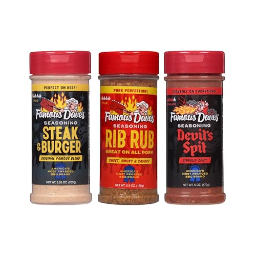 Famous Dave's Seasoning Variety Bundle - 3 pck, Steak & Burger, Rib Rub & Devil's Spit (19.75 oz.)