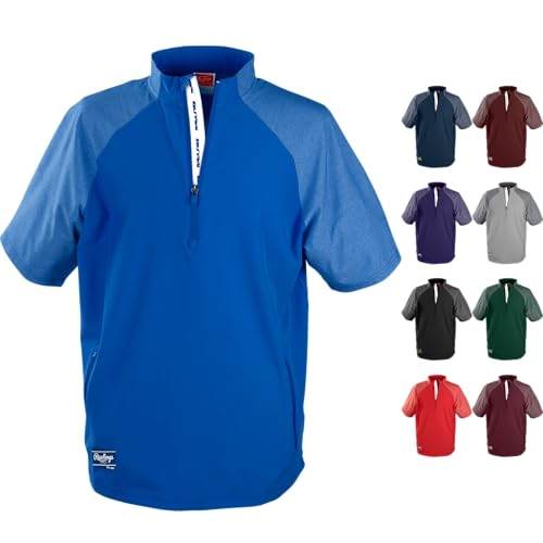 Image of Rawlings | Boy's Colorsync Short Sleeve Cage Jacket | Athletic Training Apparel | Youth Sizes | Multiple Colors