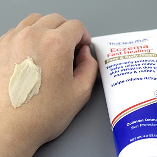 Image of TriDerma Fast Healing Eczema Cream for Adults, FSA Eligible, Colloidal Oats, AP4 Aloe Vera Gel, Vitamins, Eczema Relief Cream for Face & Body Itchy Skin & Rashes, No Cortisone or Fragrance - 4.2oz