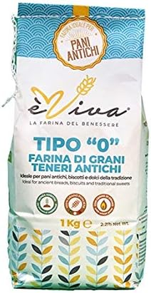 Agricola Piano - Antica 2000 | All-Purpose Flour/Plain Flour with Wheat Germ Kg 1 - Italian Type 0 from Ancient Soft Grains - 100% Natural Italian Flour with Live Wheat Germ, No Additives