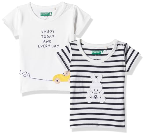 Image of UNITED COLORS OF BENETTON Baby Boy Cotton Striped Regular Fit T-Shirt
