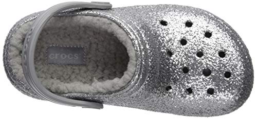 Crocs Kids' Classic Lined Clog | Kids' Slippers, Silver/Silver, 7 Toddler #TOP4