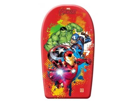 Body Board Super Heros 84 x 46 cm, Rouge - Planche de Surf Enfant, Garcon - Jeu d'eau, Glisse, Natation - Set Plage et Carte