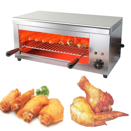 Commercial Electric Cheese Melter Grill & Salamander Broiler, 2000W High Power, Stainless Steel Design for Beef & Chicken, Perfect for Home & Professional Kitchens