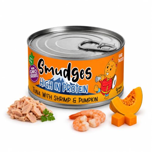 Image of Smudges Adult Cat Tuna Flakes with Shrimp & Pumpkin in Gravy 80g