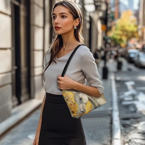 Image of Handbag for Women Leather Underam Shoulder Bag with Zipper Fashion Work Purse Waterproof Travel Wallet