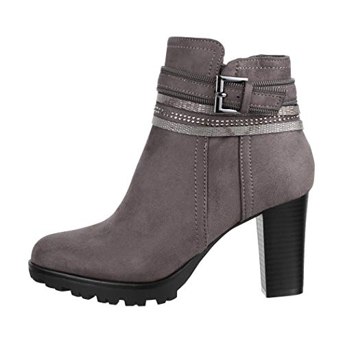 Elara Damen Stiefelette Ankle Boots Chunkyrayan 2018 C292-1-Grey-41