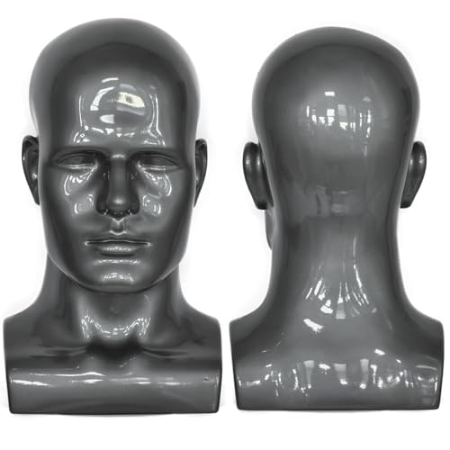 Tête de mannequin masculine L90Gray pour vitrine et bijoux