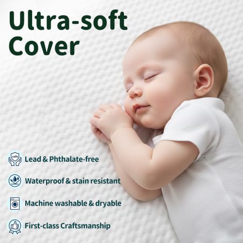 Image of Bassinet Mattress 30x15 Oval, Baby Waterproof Replacement Pad, Firm Support Foam Insert with Bamboo Viscose Cover