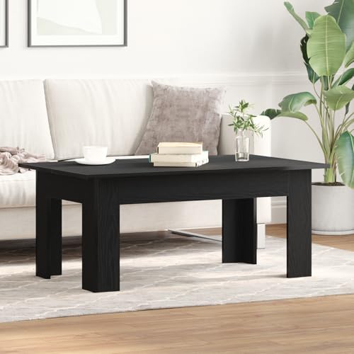 Table basse moderne robuste chêne noir 100 cm stable - 6