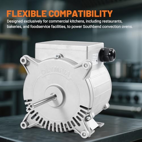 Image of New 1194780 Convection Oven Blower Motor 1 /2 HP Replacement for Southbend Range Power Convection Ovens 300 400 SLG GB GP P Series, Replaces 681485, SOU1194780 Blower Motor Parts 120V